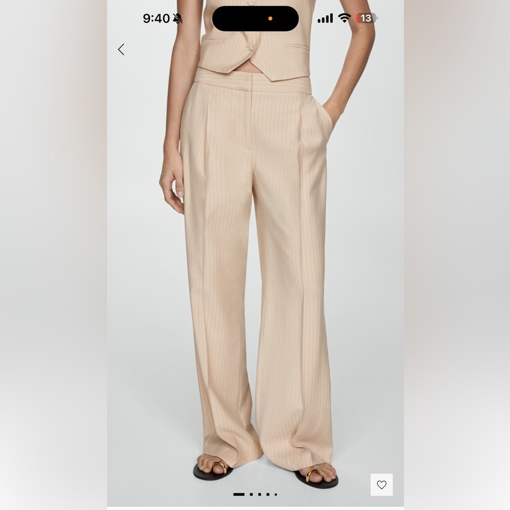 MANGO STRIPED SUIT PANTS SIZE 4 US NWT